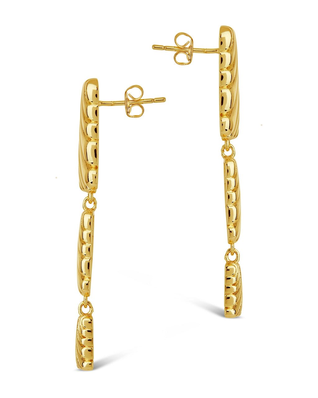 Haydée Triple Textured Drop Stud Earrings