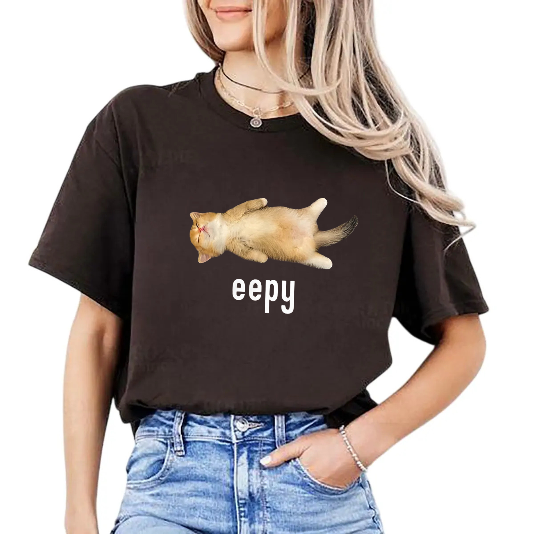 "Eepy Cat" T-Shirt - Silly Sleepy Cat Meme Tee