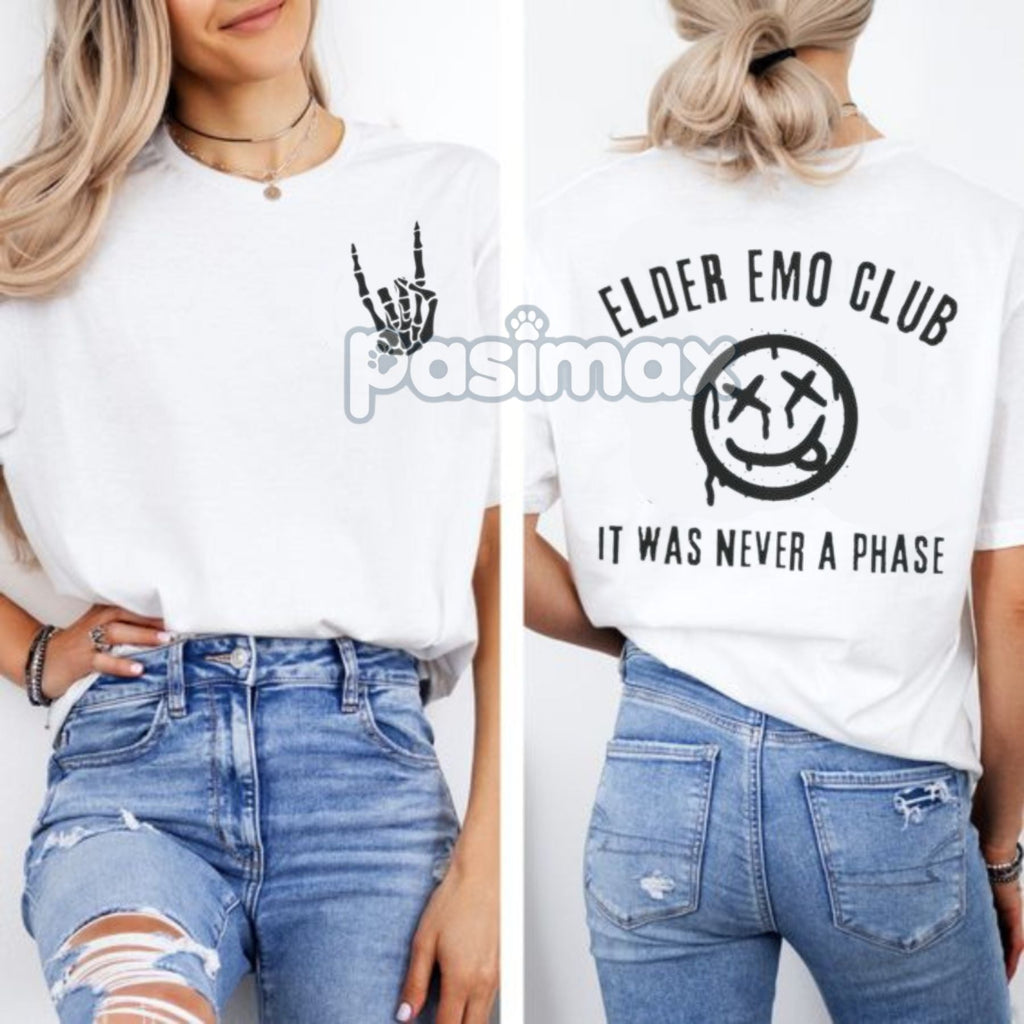 "Elder Emo" T-Shirt - "It Was Never a Phase" Emo Gift, Pop Punk Music Tee