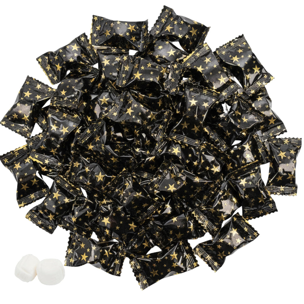 110ct Black & Gold Buttermints – Individually Wrapped Candy for Any Celebration