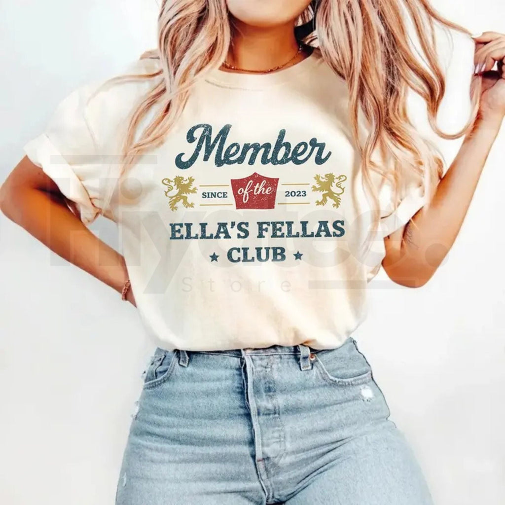 "Ella's Fellas Club" – Vintage Western Country Concert Graphic Top