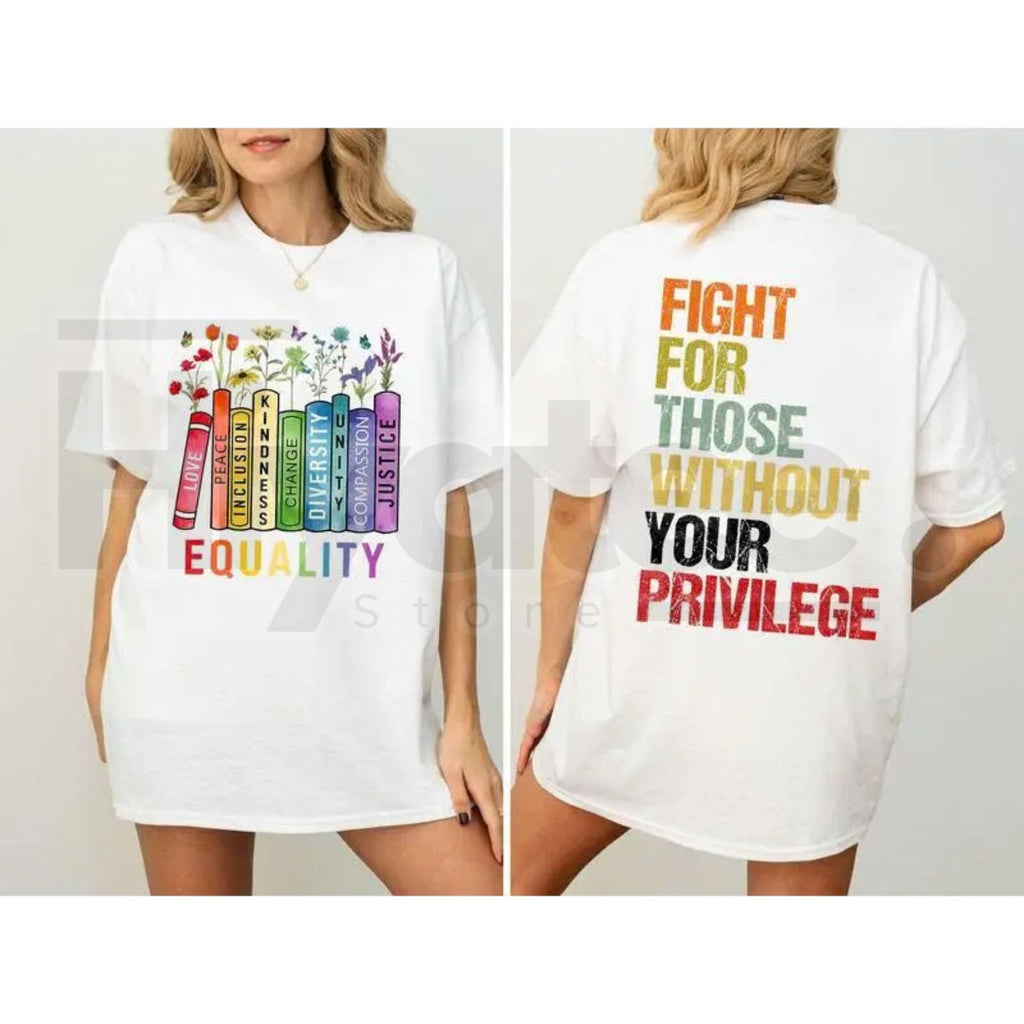 "Equality: Fight For Those Without Privilege" – Floral Human Rights Top