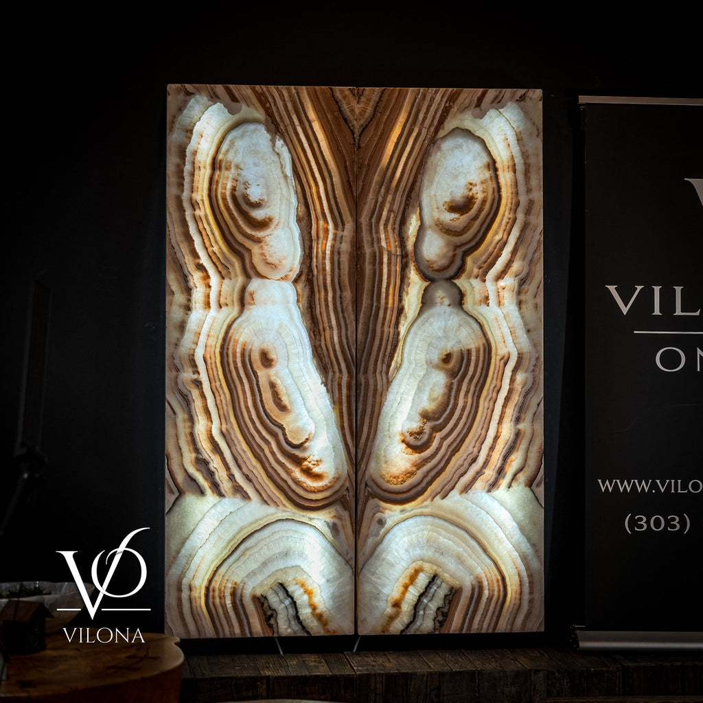 Exotic Sahara Onyx Wall Panels - 63" Tall, 21.75" Wide Per Panel - (Large #1)