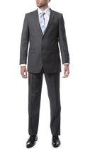 Premium FNL22R Mens 2 Button Regular Fit Heather Grey Suit