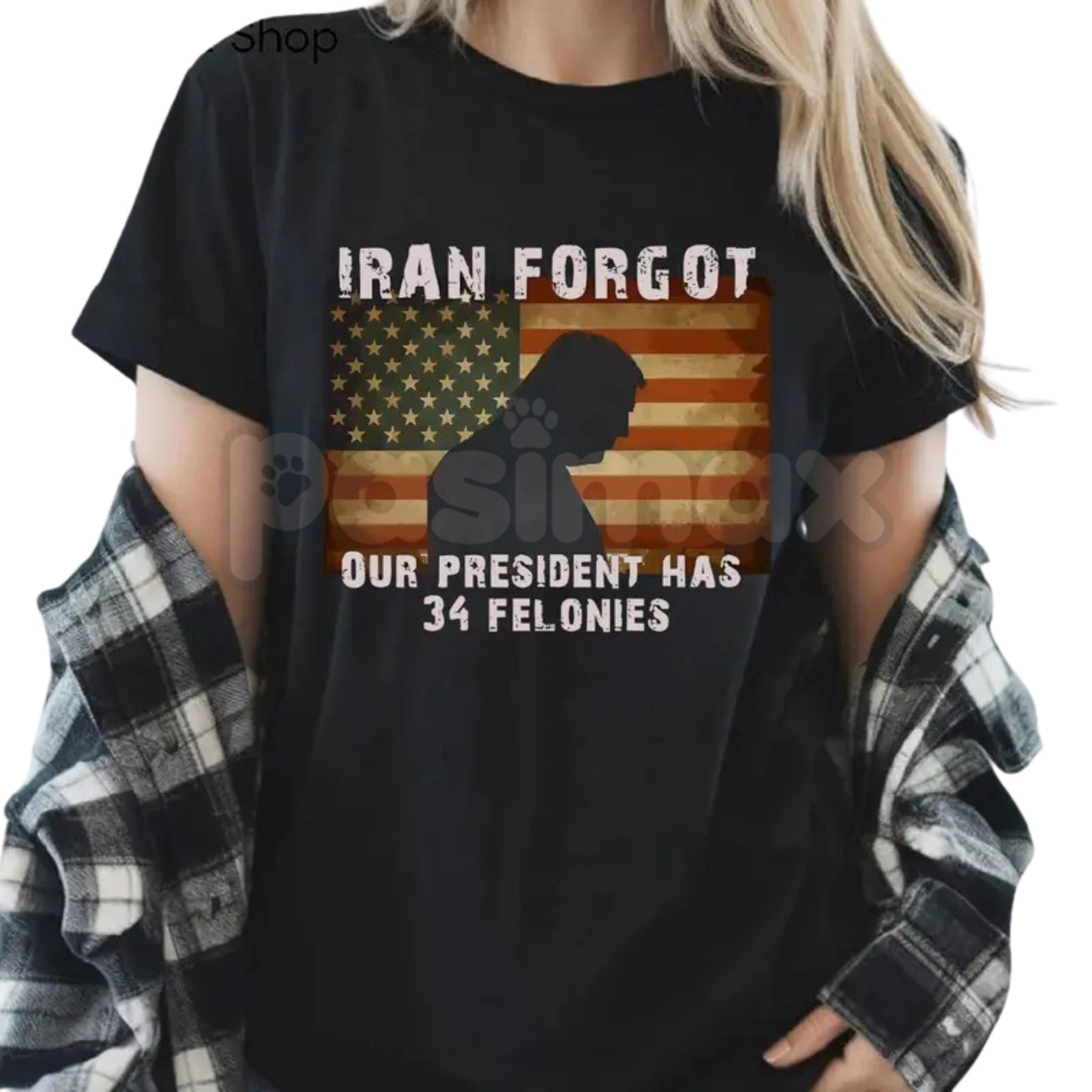 "FORGOT OUR PRESIDENT, Has 34 Felonies" T-Shirt - Funny Political Satire Graphic Tee, Premium 100% Cotton Patriotic Humor Shirt, Bold Sarcastic Election Year Top, Modern Redacted Text Statement Apparel, Soft Lived-In Anti-Establishment Gift