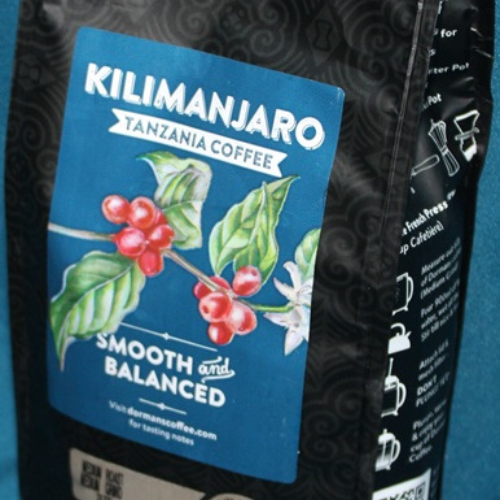 Dormans Kilimanjaro Coffee side package showing brewing information