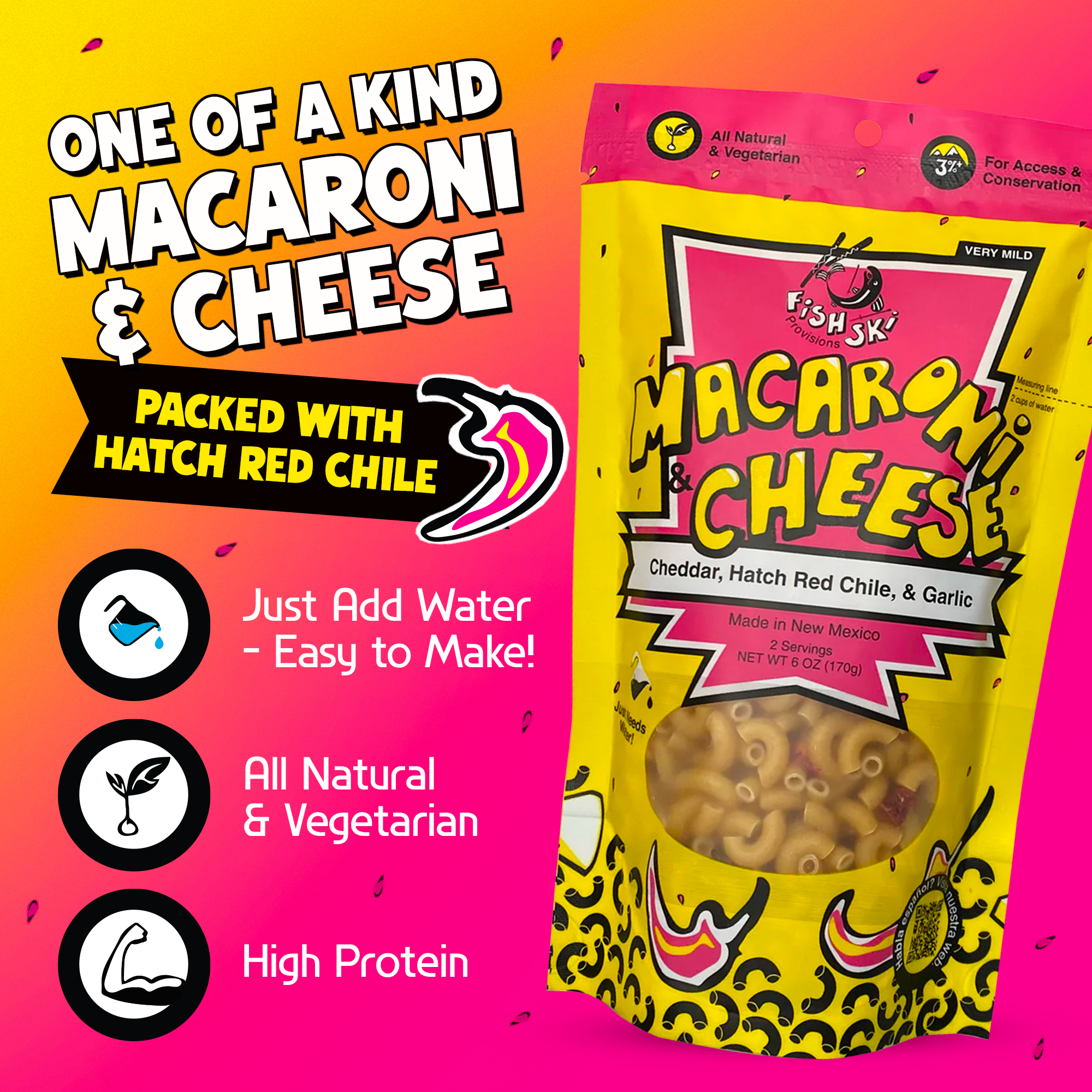 Hatch Red Chile, Garlic, Cheddar Mac and Cheese