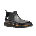 Very Dark Burgundy-Purple Plain-Toe Chelsea Boots with Pull Tab