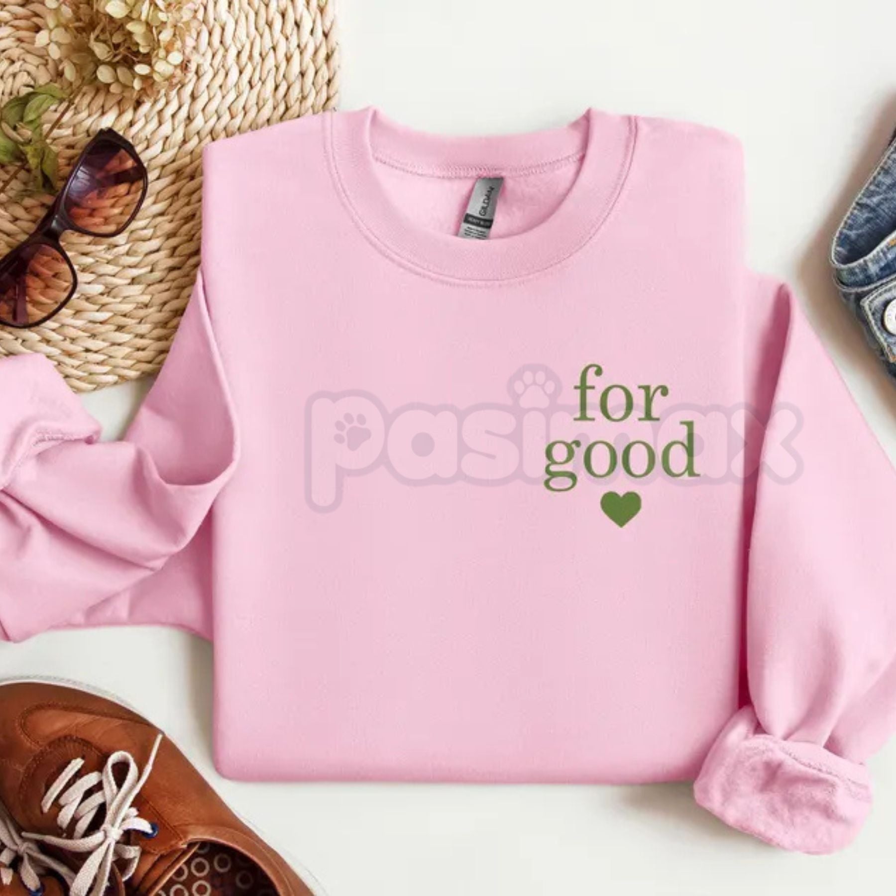 "For Good" Statement Sweatshirt | Minimalist Positive Message Crewneck | Ethical Wear Jumper