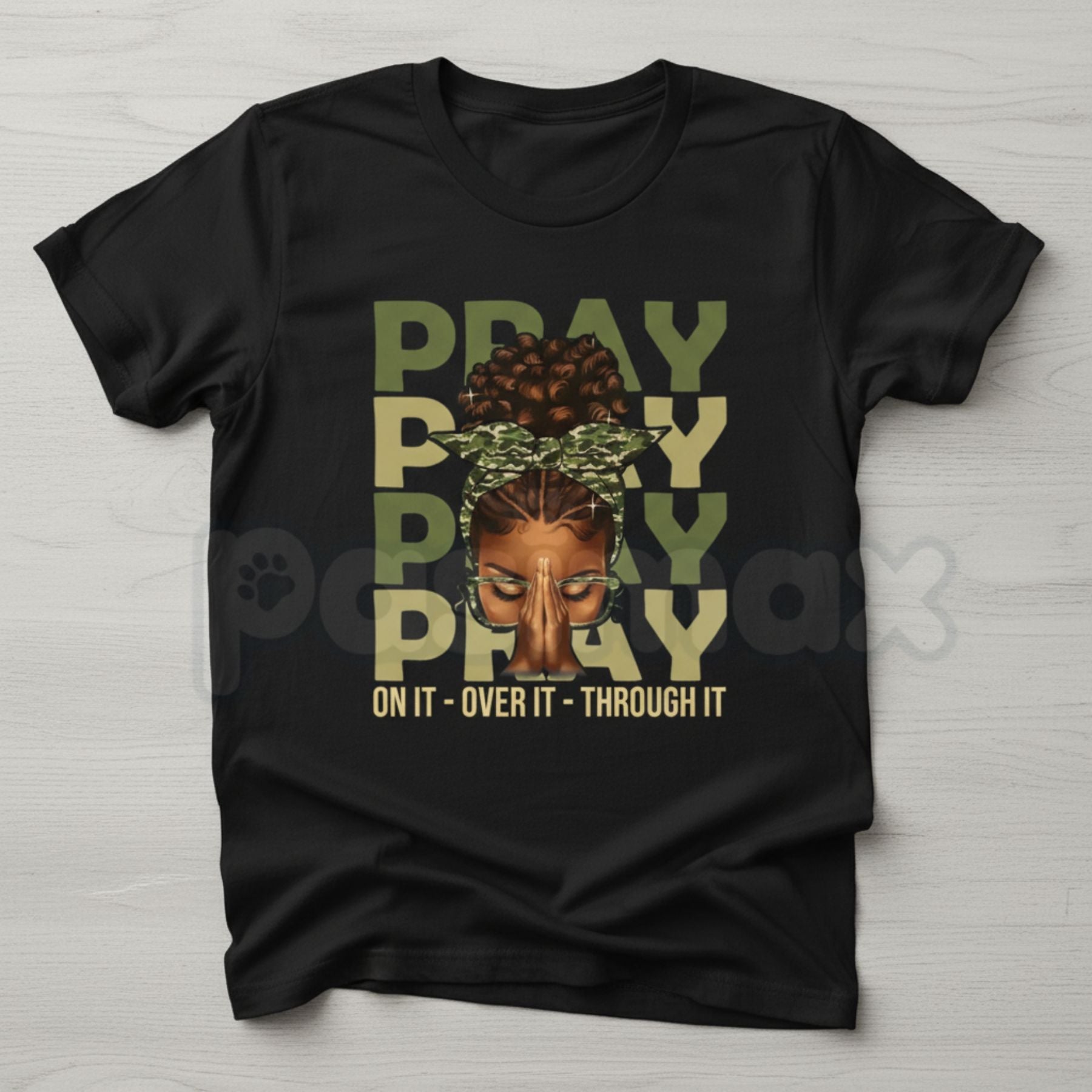 "Fortify Your Faith" Black Woman Afro Christian T-Shirt – Inspirational Melanin Faith Graphic Tee, Premium 100% Cotton Religious Empowerment Top, Soft Lived-In Heavyweight Blessed Queen Shirt, Made in USA