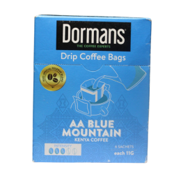 Dormans AA Blue Mountain Drip Coffee Bags 11g front panel view