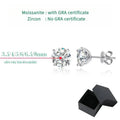 Four-Prong Moissanite Solitaire Stud Earrings in Silver