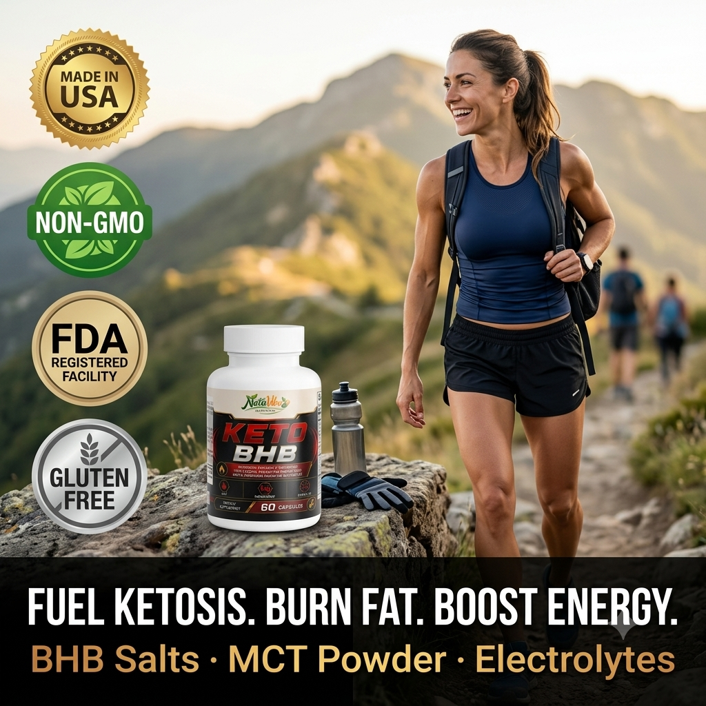 Keto BHB™ – Calcium, Magnesium & Sodium BHB Salts with MCT Powder | Ketosis, Energy & Weight Loss Support | 60 Caps