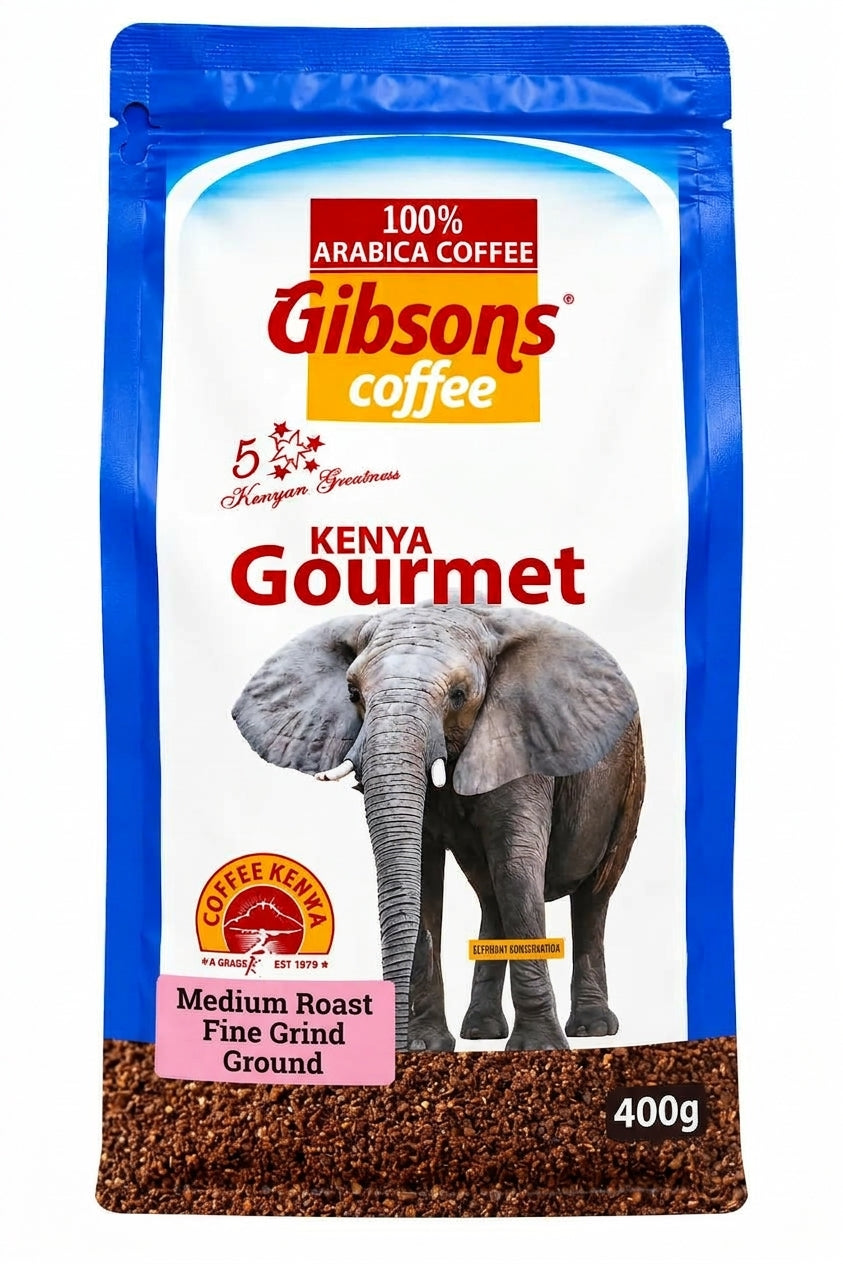 Gibsons Kenya Gourmet Medium Roast Fine Grind Ground Coffee 400g