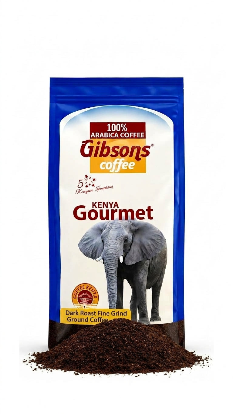 Gibsons Kenya Gourmet Dark Roast Fine Grind Ground Coffee 400g