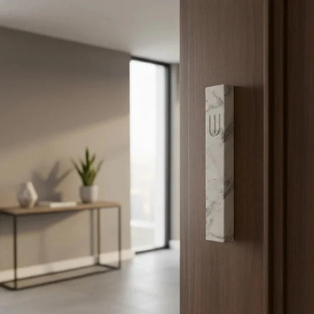Elegant Black Concrete Mezuzah Case | Timeless