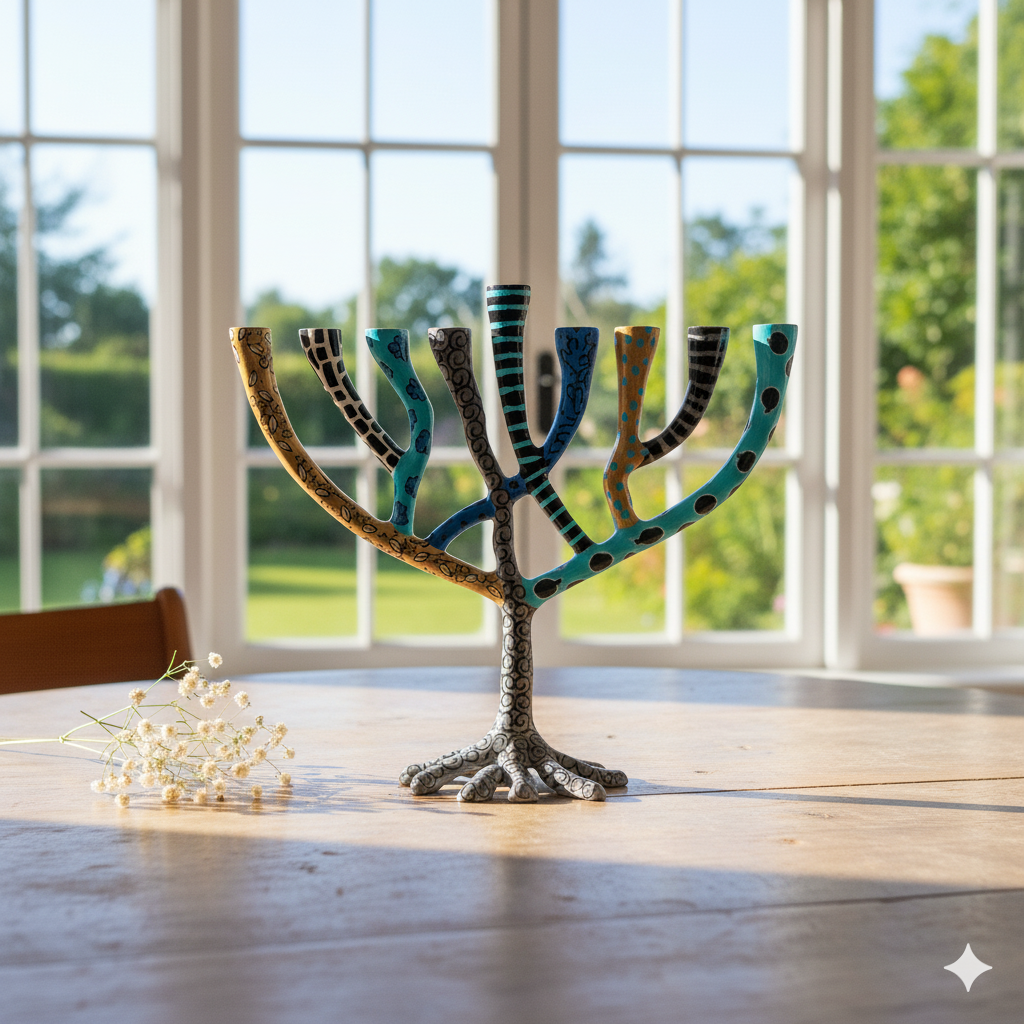 Handcrafted Aluminum Menorah - The Wild Tree Series