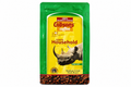 A package of Gibson's Coffee Kenya Household medium roast dark roast coffee, featuring a green and yellow pouch with a rhinoceros graphic and a coffee bean pattern at the bottom.