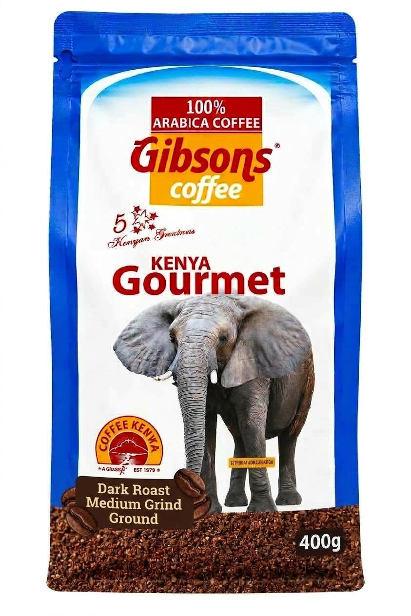 Gibsons Kenya Gourmet Dark Roast Medium Grind Ground Coffee 400g