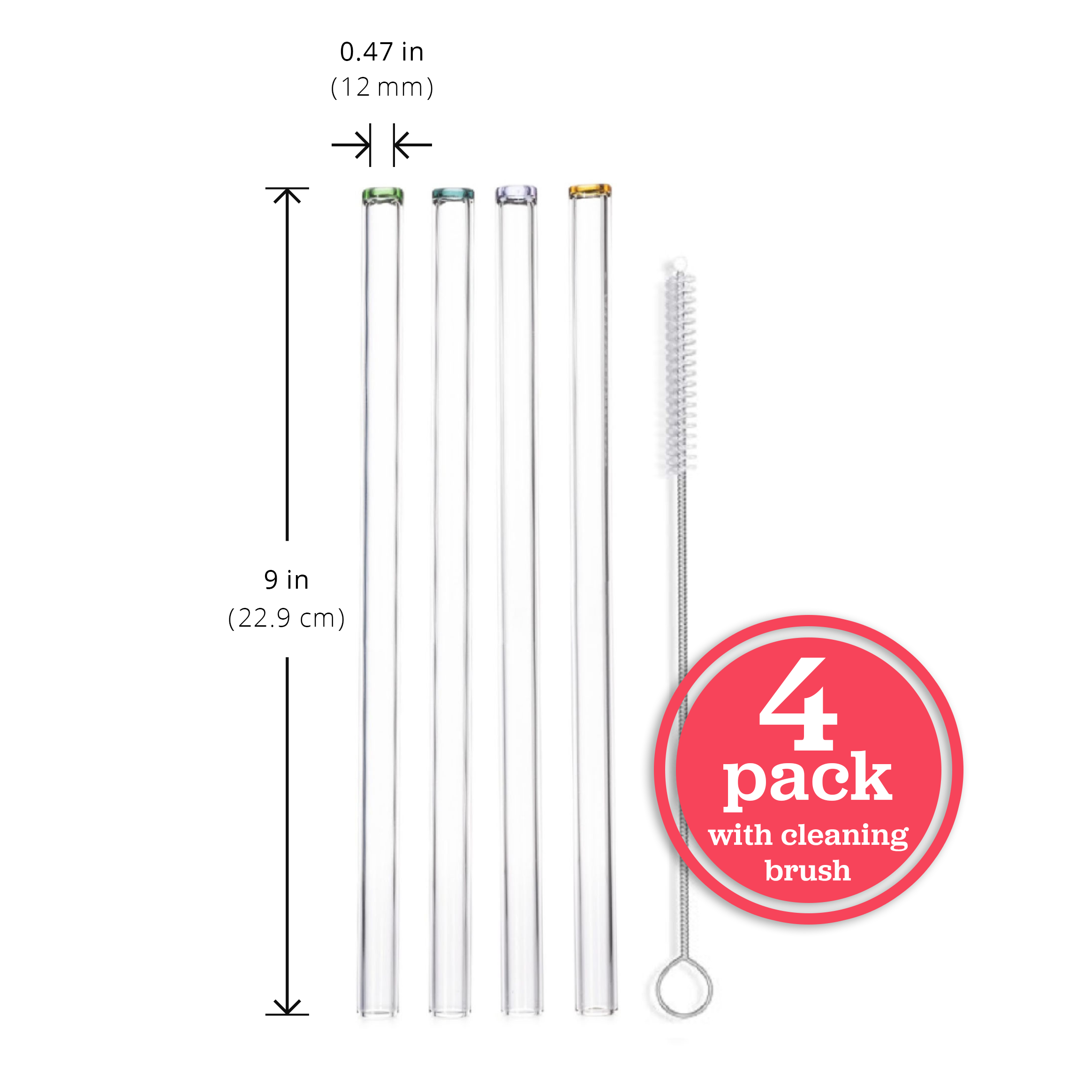 Juice and Smoothie Glass Straw Set