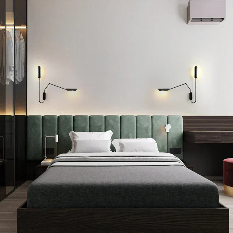 DecorBites™ Industrial Loft Wall Lamp: Creative Long Arm Bedside Reading Light