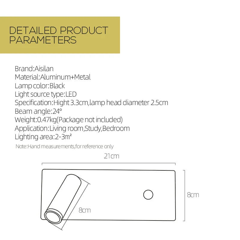 DecorBites™ Adjustable LED Wall Sconce, 3W CRI 97, Touch Dimmable Switch, 3-CCT Angle