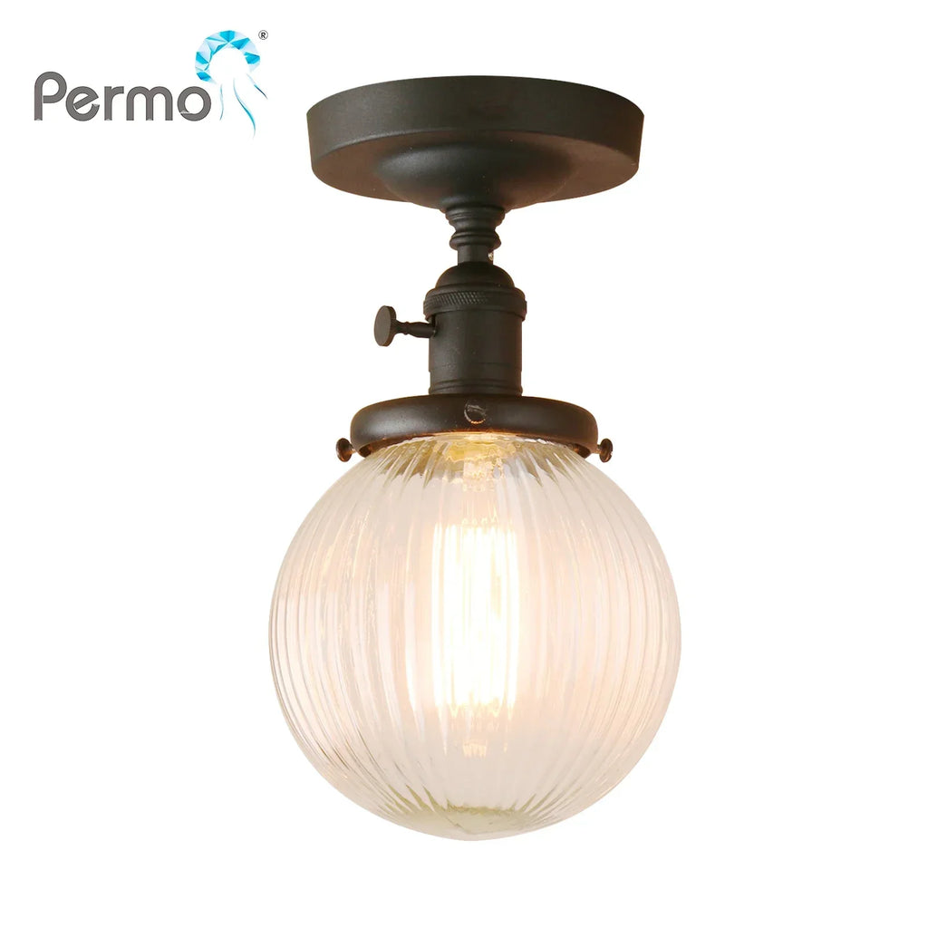 DecorBites™ Glass Globe Semi Flush Mount Ceiling Light Fixture