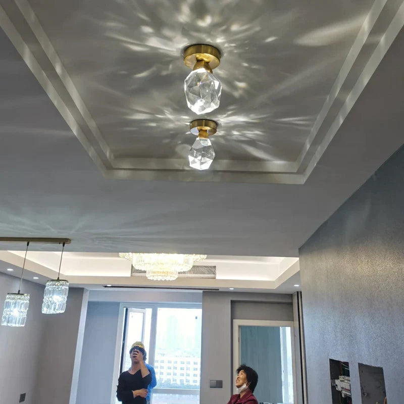 DecorBites™ Crystal Aisle Ceiling Light: Simple & Modern All Copper Lamp