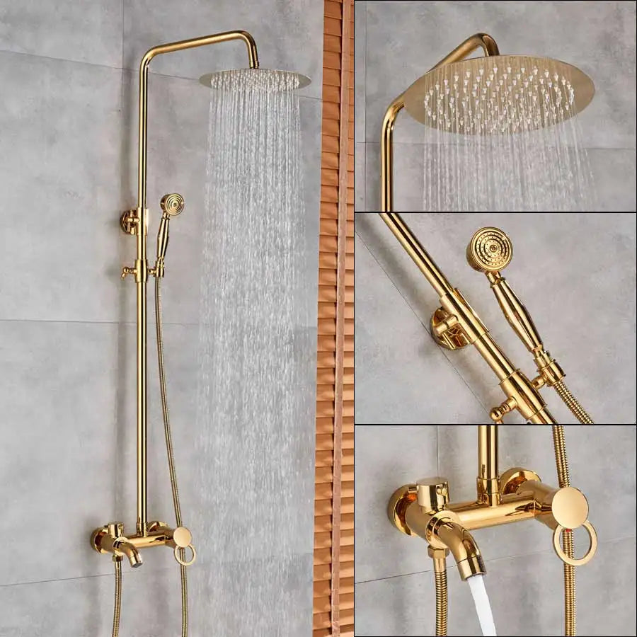 DecorBites™ Dual Handle Wall Mounted Rainfall Shower System with Sliding Bar