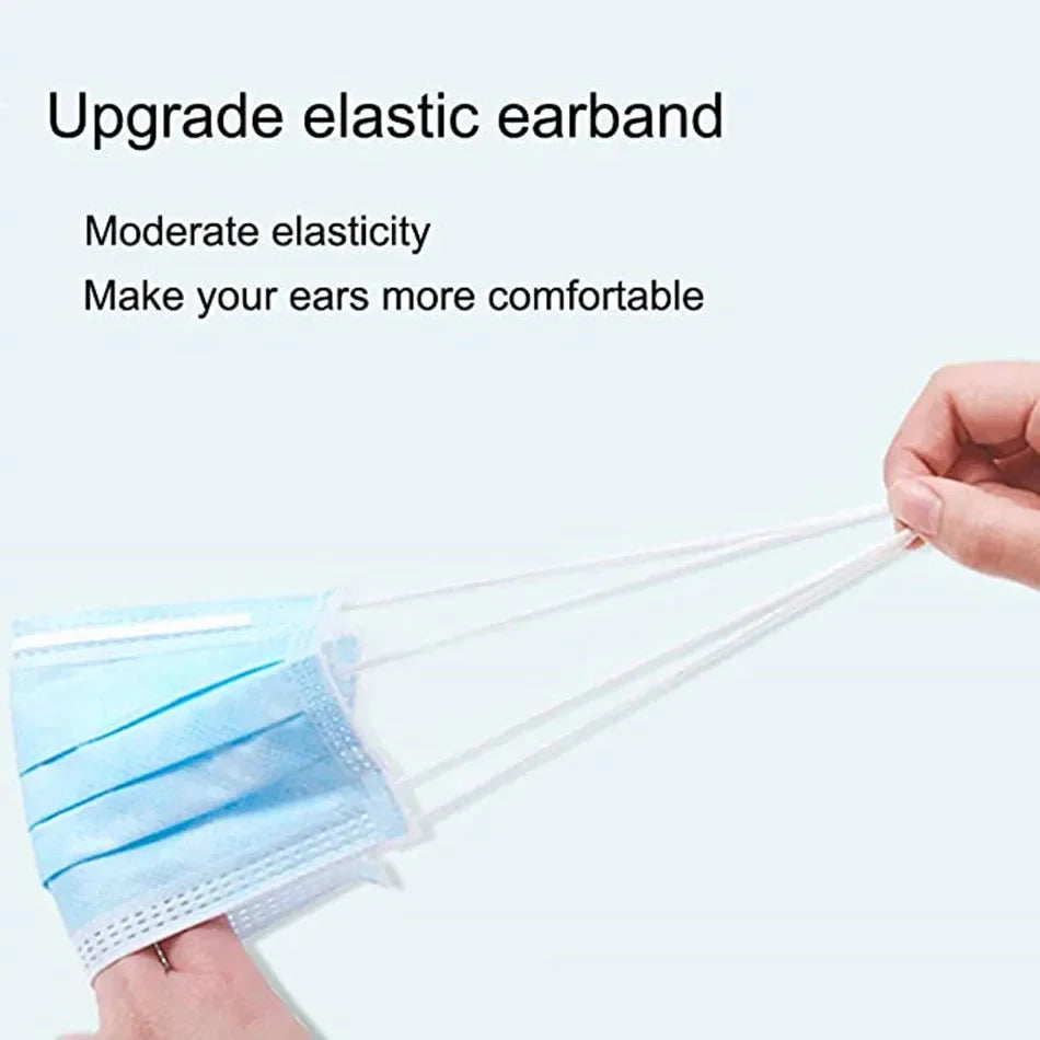 3-Layer Disposable Mouth Mask – Anti-Dust Face Mask with Ear Loops