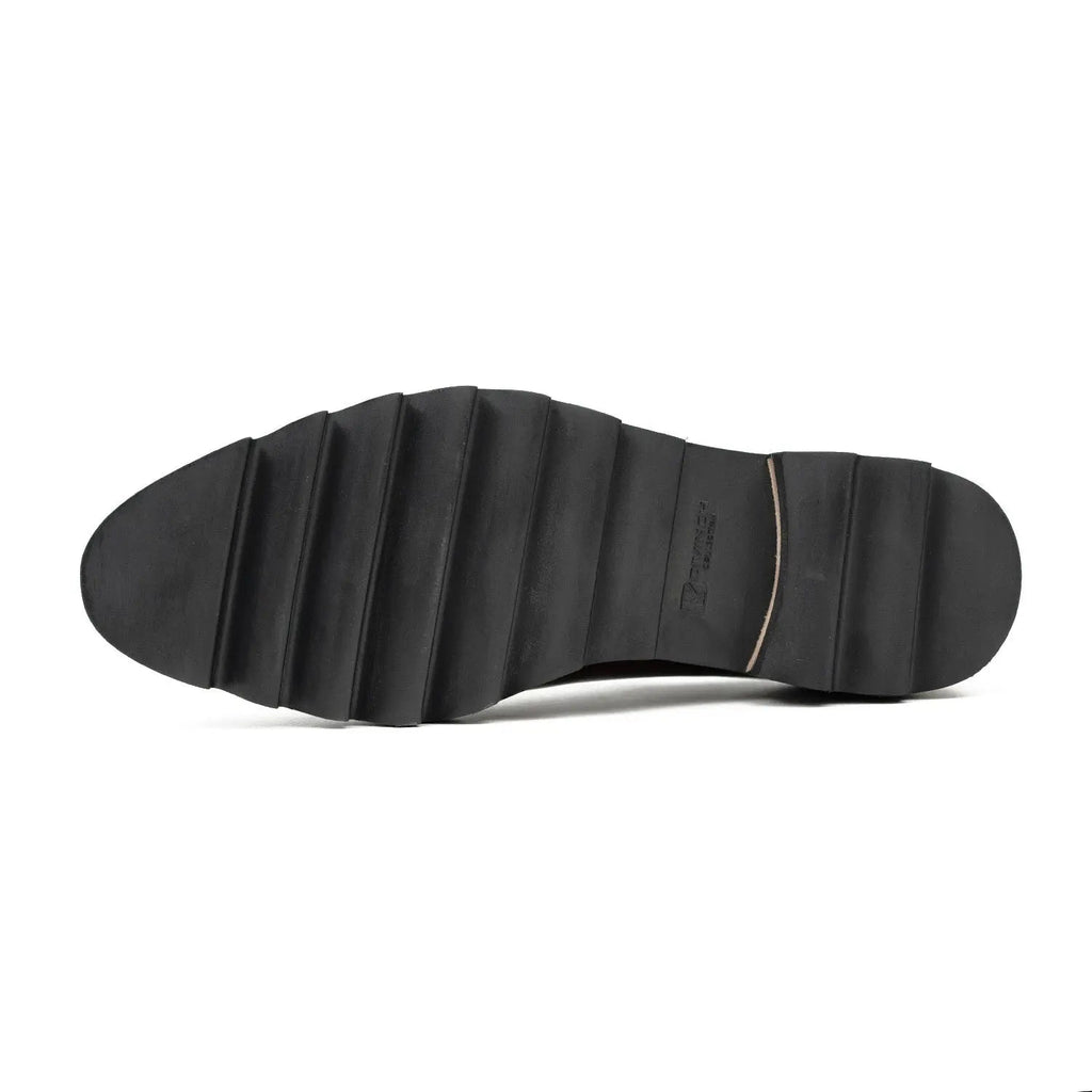 Coffee Plain-Toe Oxford Shoes with Coffee-Band Lug Sole