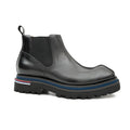 Black Square-Toe Chelsea Boots with Pull Tab