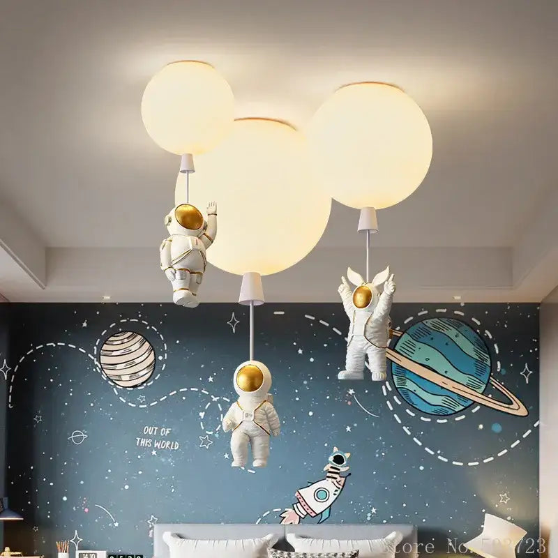 DecorBites™ Kids Space Balloon LED Ceiling Lamp - Creative Nordic Cartoon Decor