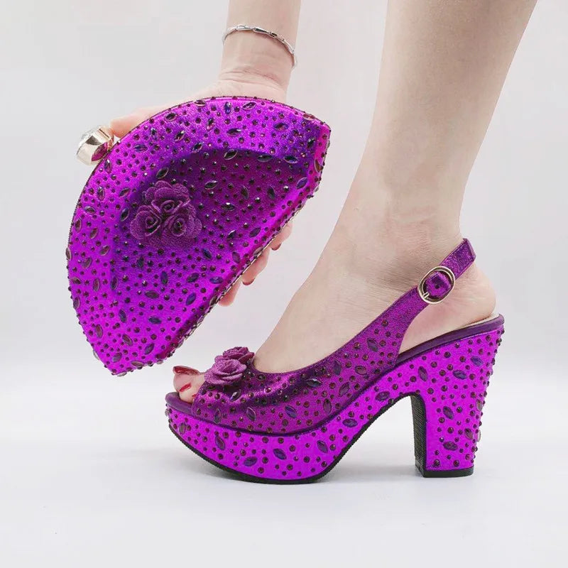 Italian Shoes With Matching Bags Set HKV1-8