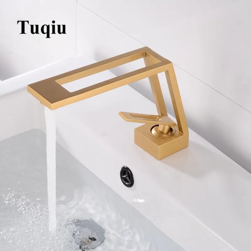 DecorBites™ Black Brass Basin Faucet Mixer with Single Handle Deck Mount