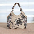 Handcrafted Vintage Multi-Compartment Tote Bag with Tassels