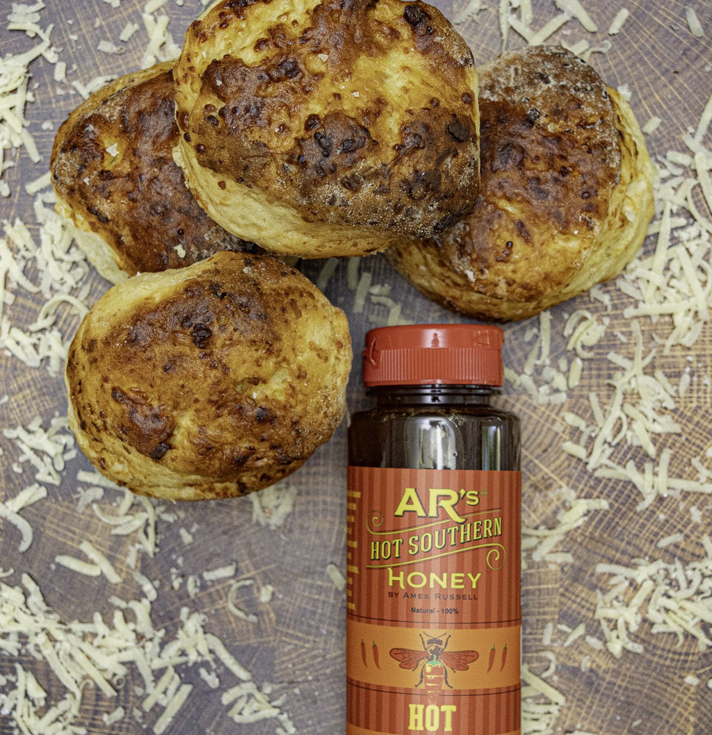 Hot Southern Honey Dubliner Irish Cheese Scones