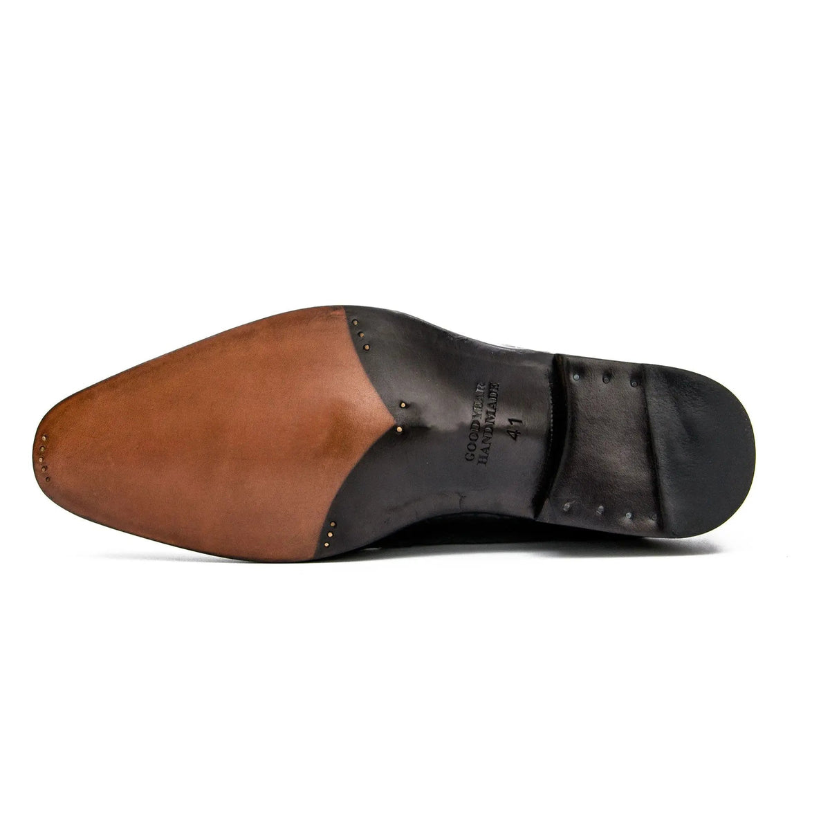 Black Plain-Toe Derby Shoes with Scale-Pattern Texture