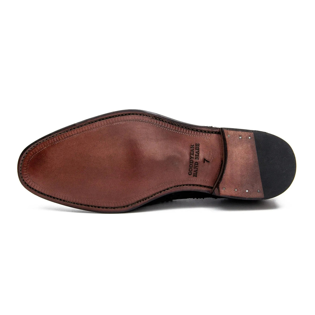 Black Apron-Toe Penny Loafers with Scale-Pattern Texture