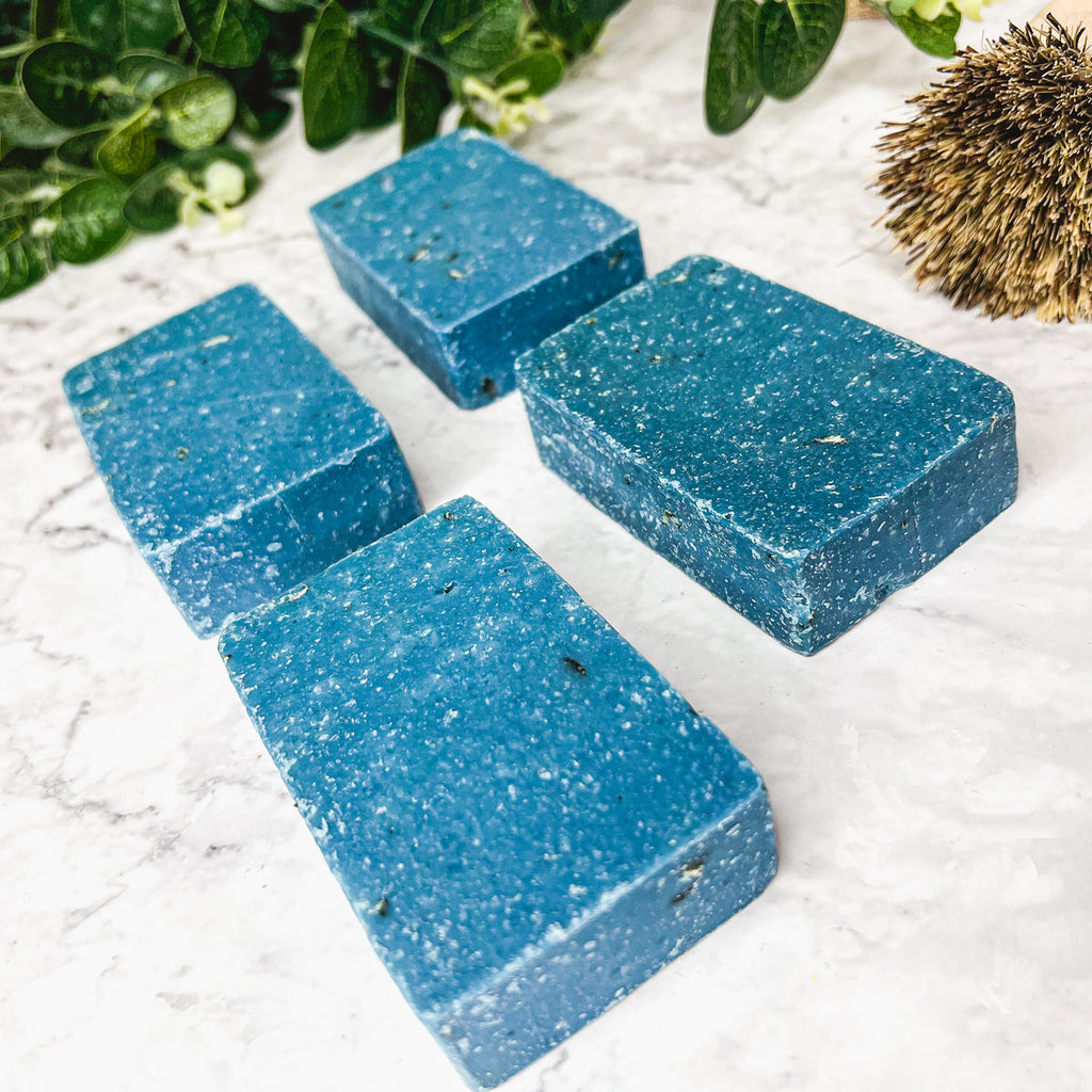 Blueberry Oatmeal Sea Salt Exfoliating Soap Bar With Ground Oats Gentle Blueberry Scent