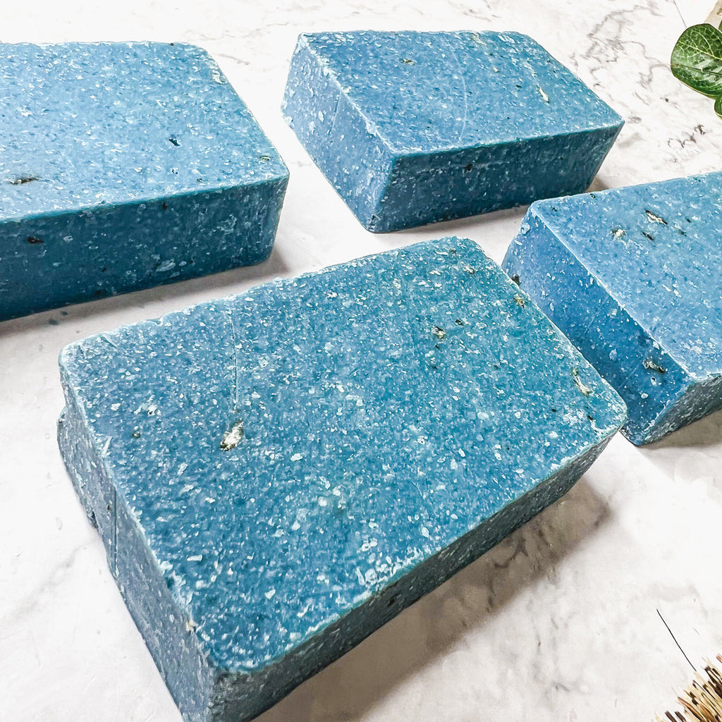 Blueberry Oatmeal Sea Salt Exfoliating Soap Bar With Ground Oats Gentle Blueberry Scent