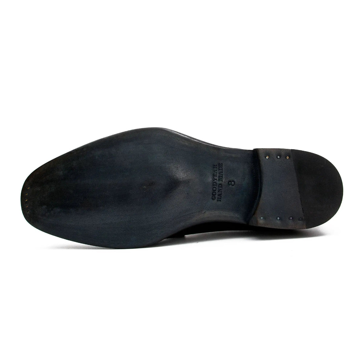 Black Wingtip Derby Shoes with Polished Finish