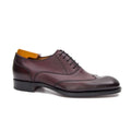 Burgundy Wingtip Oxford Shoes with Textured Quarters