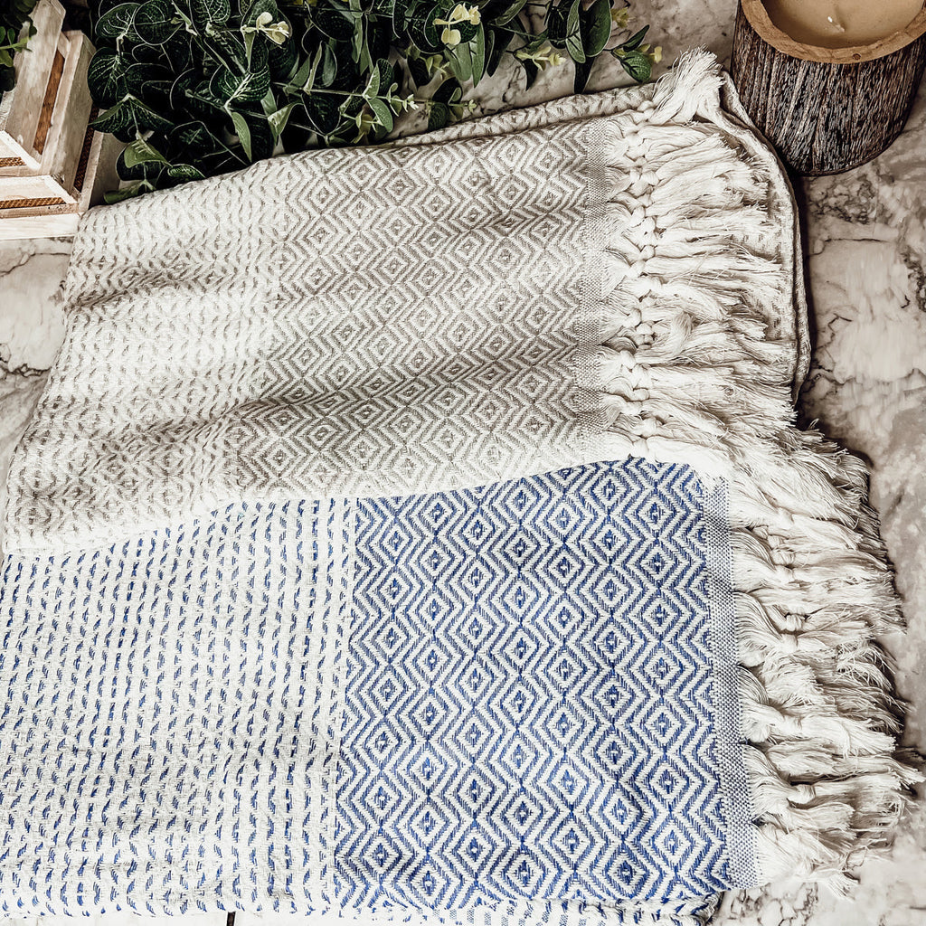 XL Turkish Cotton Towel 200 GSM Oversized Bath Beach Swim Hair Picnic Throw