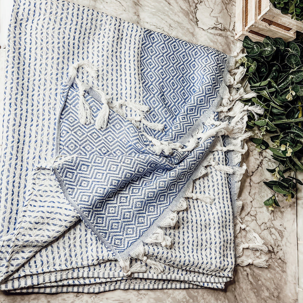 XL Turkish Cotton Towel 200 GSM Oversized Bath Beach Swim Hair Picnic Throw