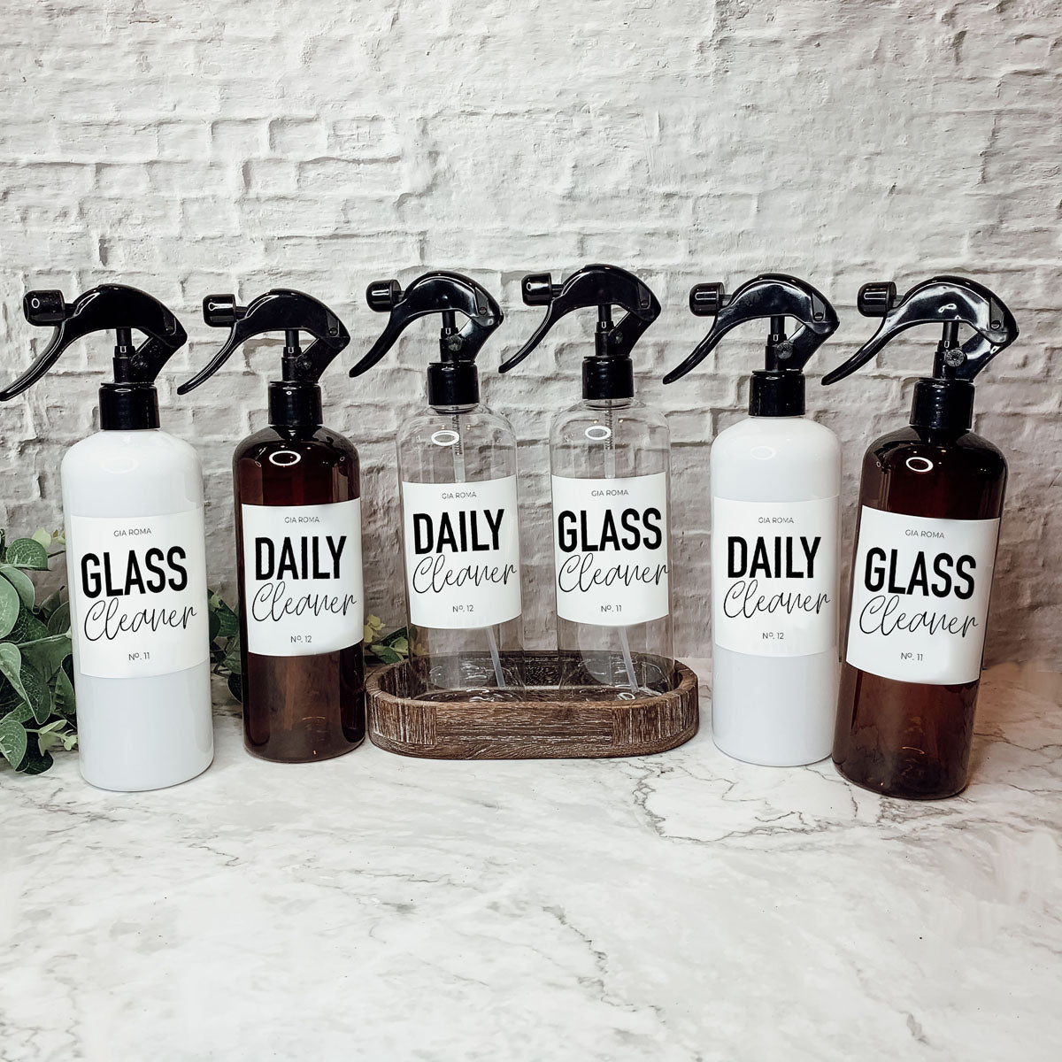 16oz Plastic Spray Bottles With White Or Black Waterproof Labels