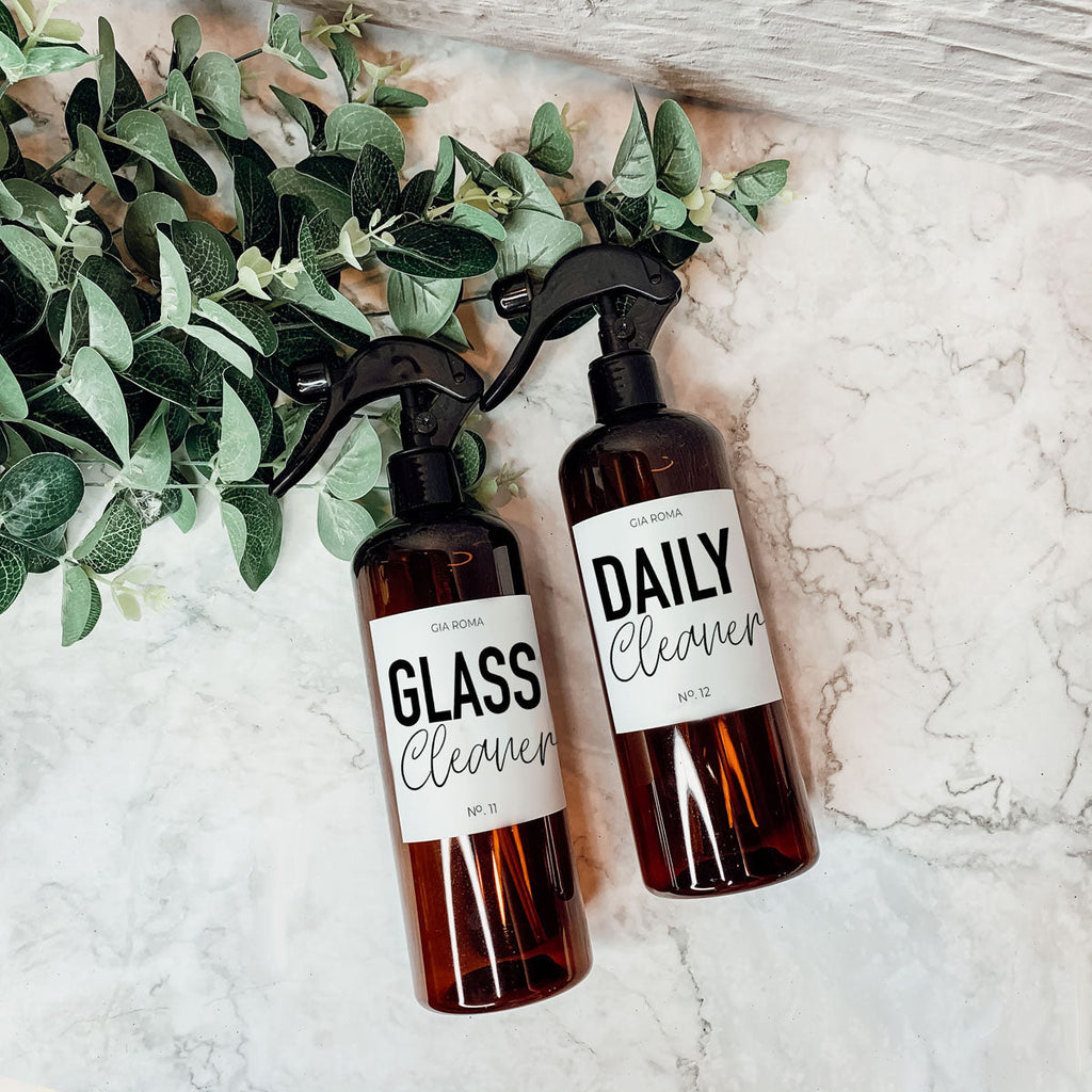 16oz Plastic Spray Bottles With White Or Black Waterproof Labels