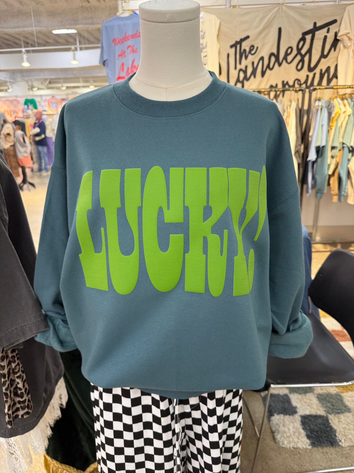 Underground Original Design: LUCKY! PUFF Boxy Cotton Sweatshirt