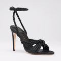 Michaela V Selene Black Satin Heels