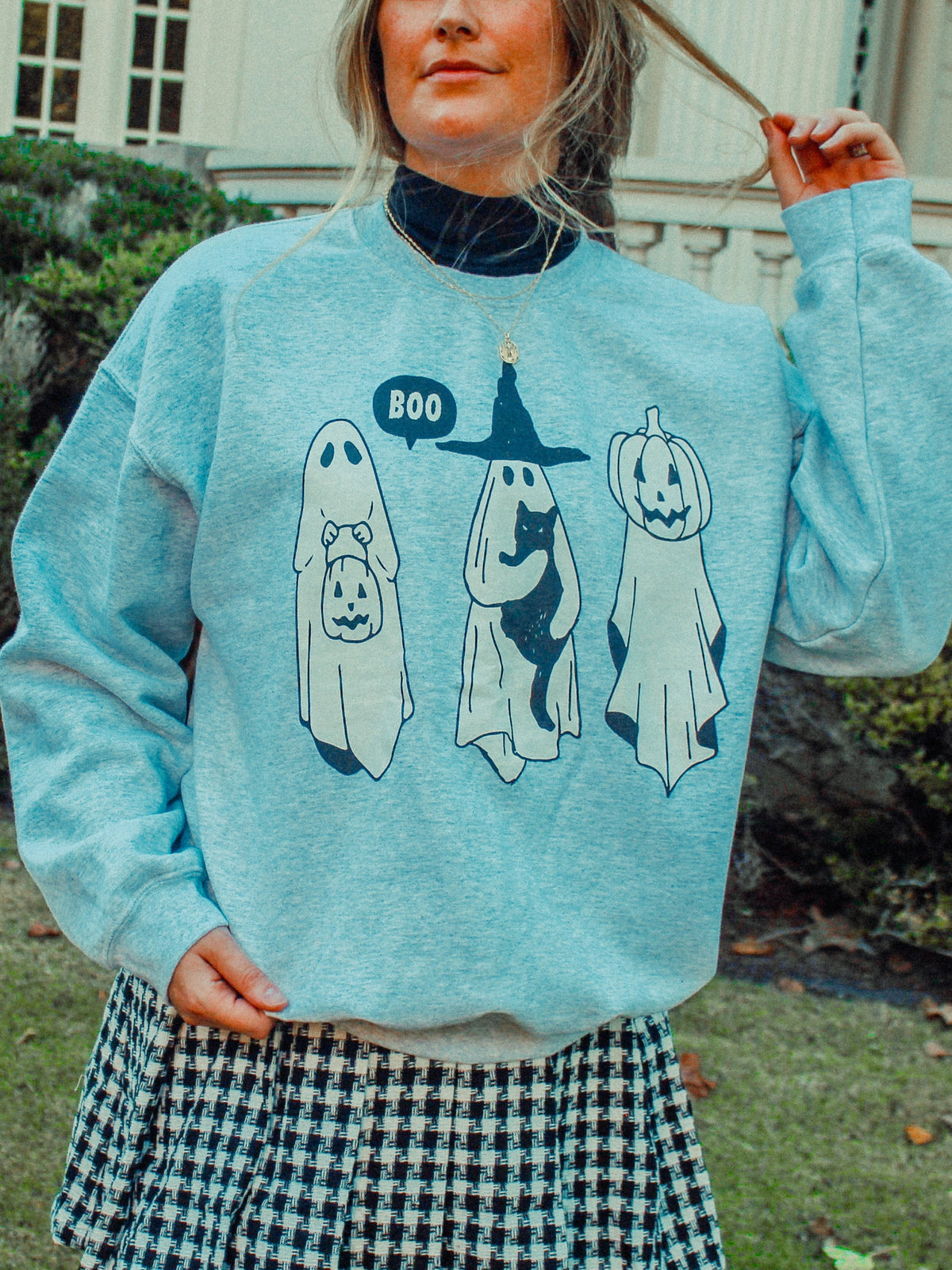 Underground Original Design: Three Little Ghosts Boxy Cotton Sweatshirt
